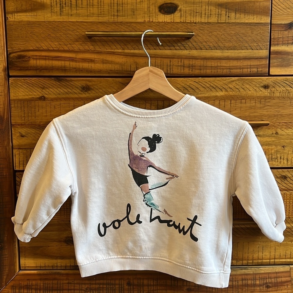 Zara Girls White Ballet Graphic Sweatshirt 🩰